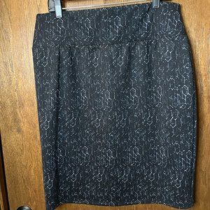 Apt 9 pencil skirt, black with teal, size XL